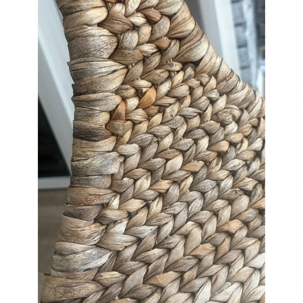 Vintage IKEA Gullholmen Rocking Chair Woven Banana Leaf Rattan Boho Lounge